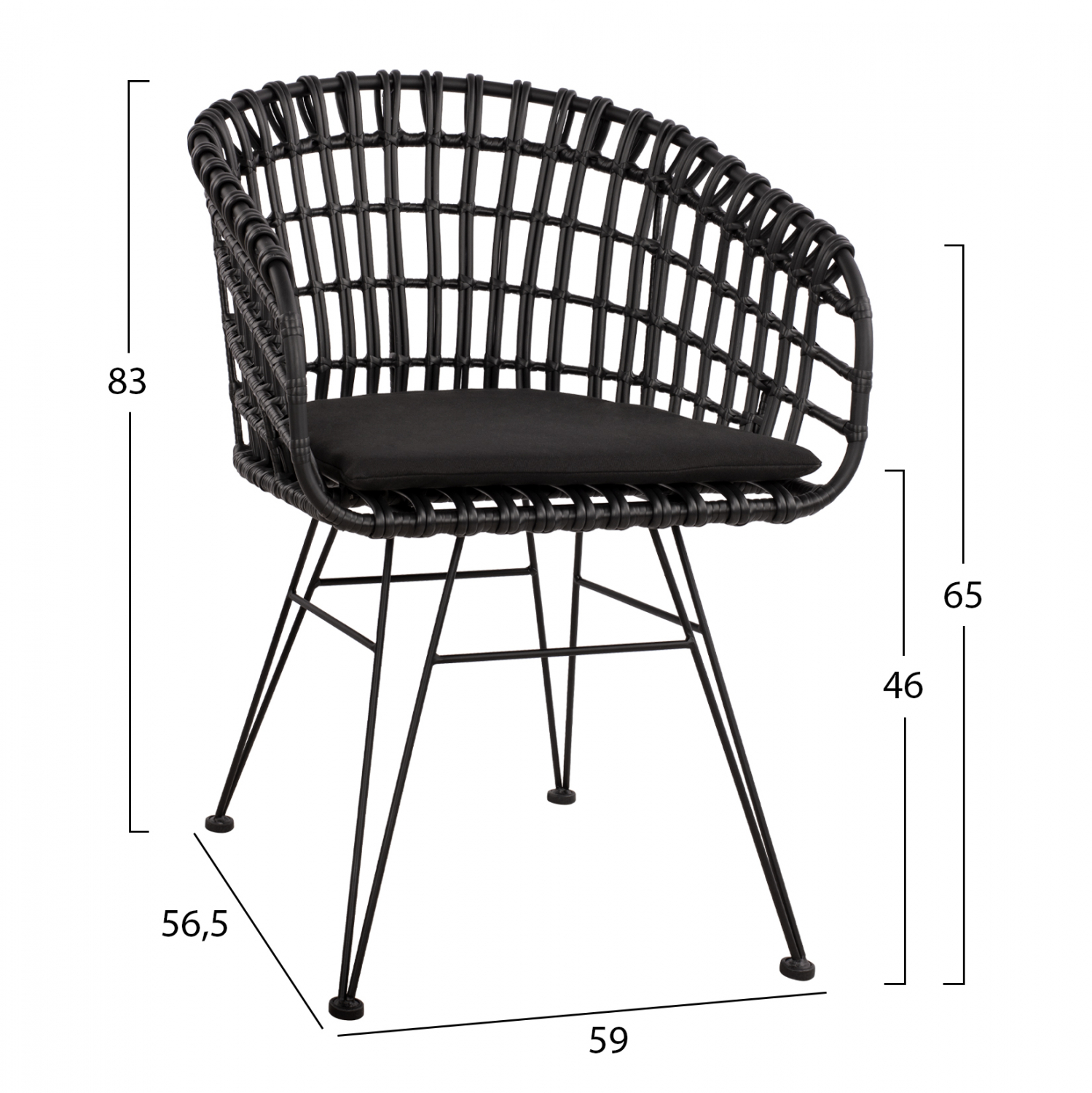 Кресло черен цвят