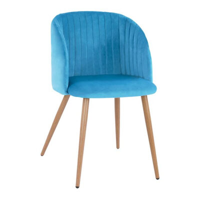 Кресло кадифе син цвят
