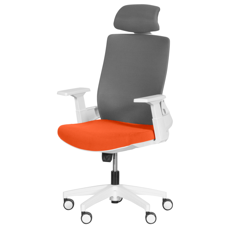 Президентски офис стол Carmen 7546 – оранжев – сив