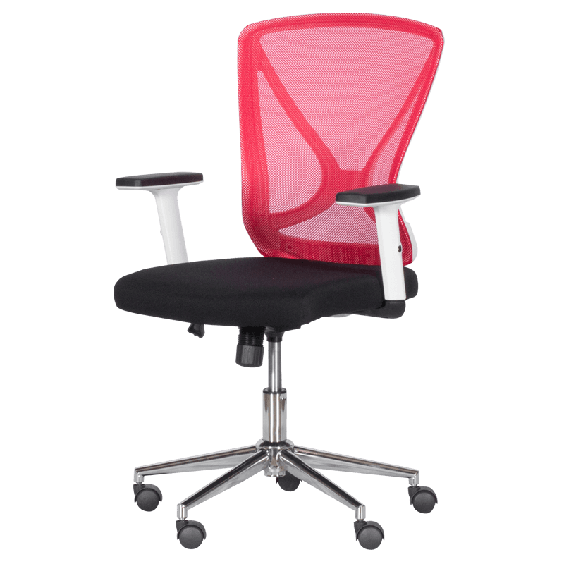 Работен офис стол червен – черен