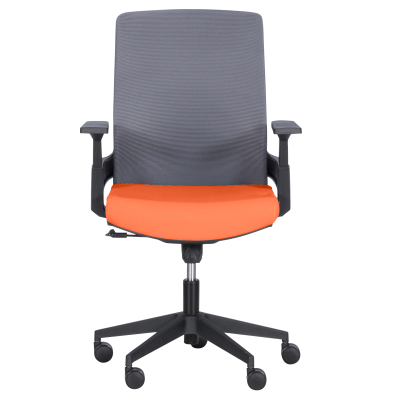 Работен офис стол - оранжев-сив