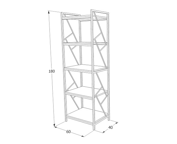 Етажерка – дъб/тъмно кафяво