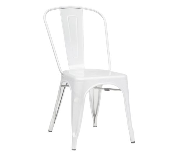 Метален стол цвят бял