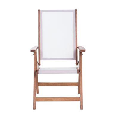 Сгъваем дървен градински стол  - бял