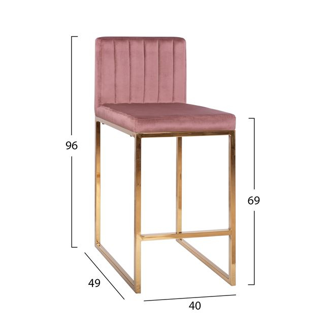 Бар стол розов цвят