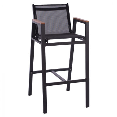 Алуминиев бар стол - черен цвят