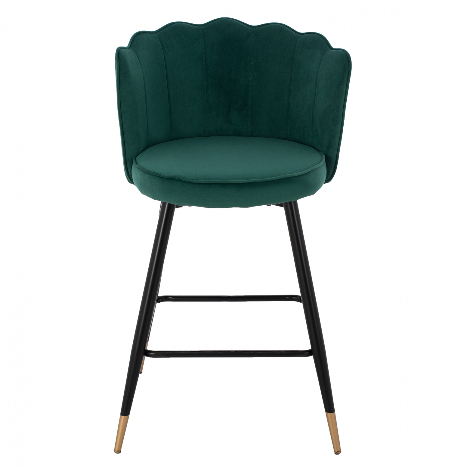 Бар стол средна височина-зелено кадифе