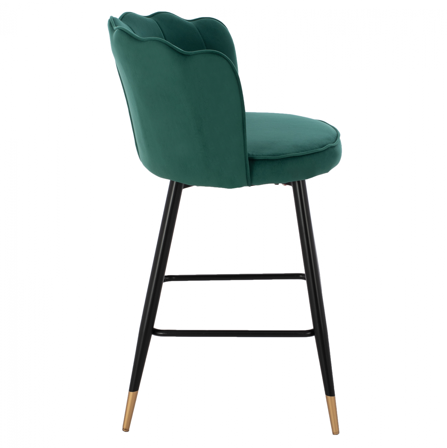 Бар стол средна височина-зелено кадифе