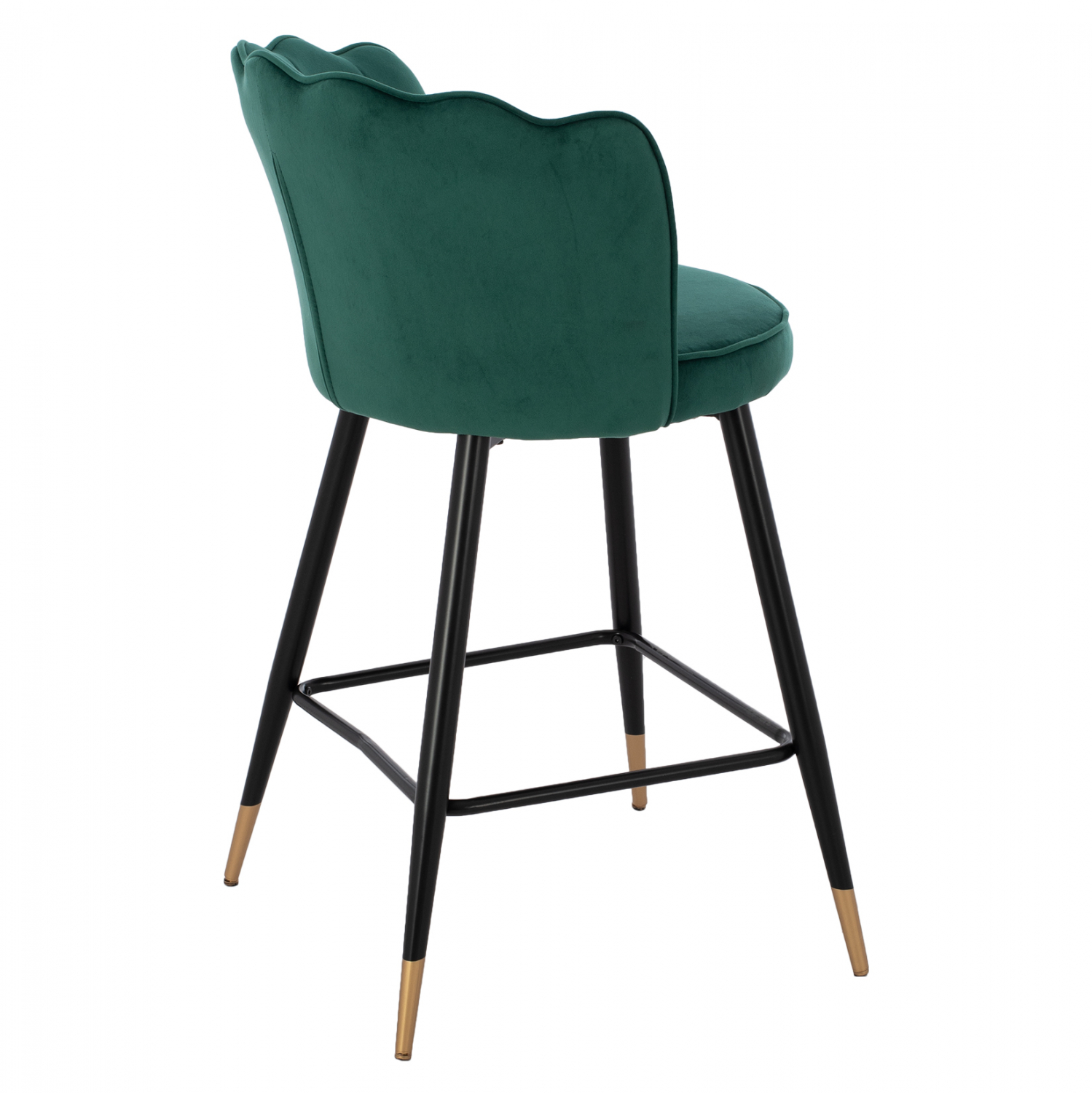 Бар стол средна височина-зелено кадифе