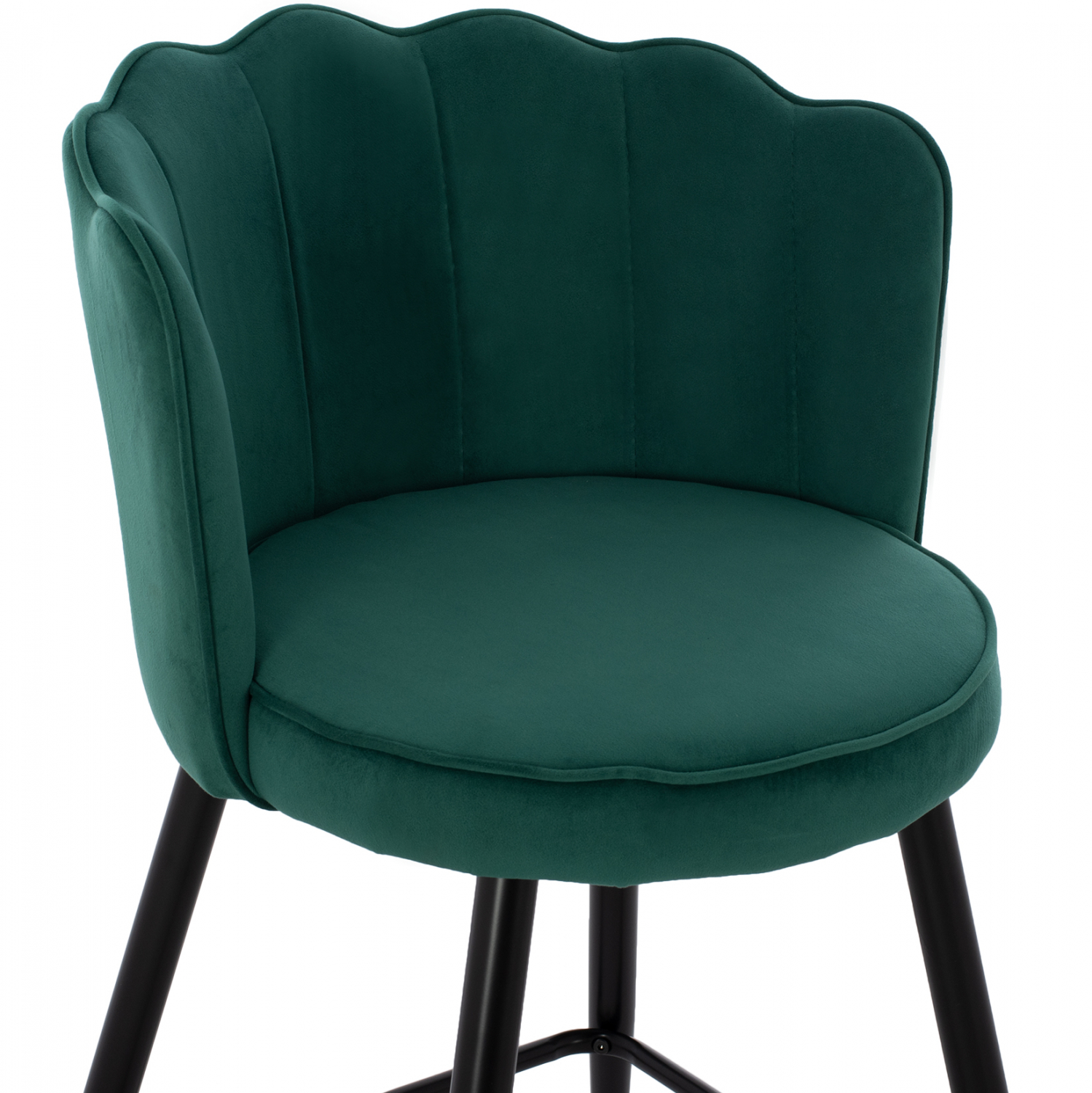 Бар стол средна височина-зелено кадифе