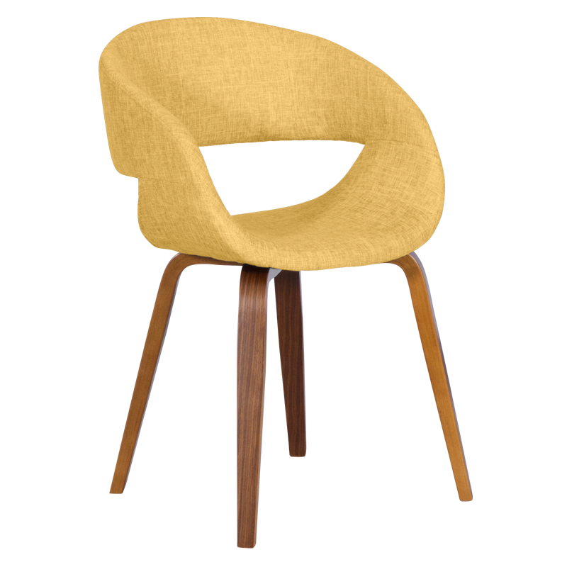 Трапезен стол   - орех - жълт