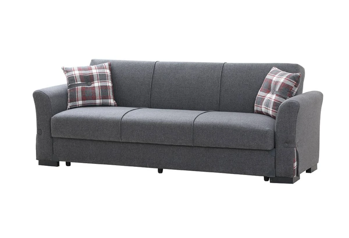 Диван FELIPE тройка разтегателен тъмносив