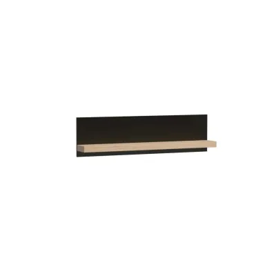 Стенен рафт Кали е част от колекция мебели Кали проектирана в съответствие с новите тенденции. Полицата може да се монтира над ТВ шкаф или скрин за допълнително вертикално разгръщане на пространството.Техническа информация за полица Кали:Размери: широчина 120 см; дълбочина 18 см; височина 32 смМатериал: ламинирано ПДЧЦвят: дъб артизан и черноБрой пакети: 1Колекцията Cali включва мебели за антре