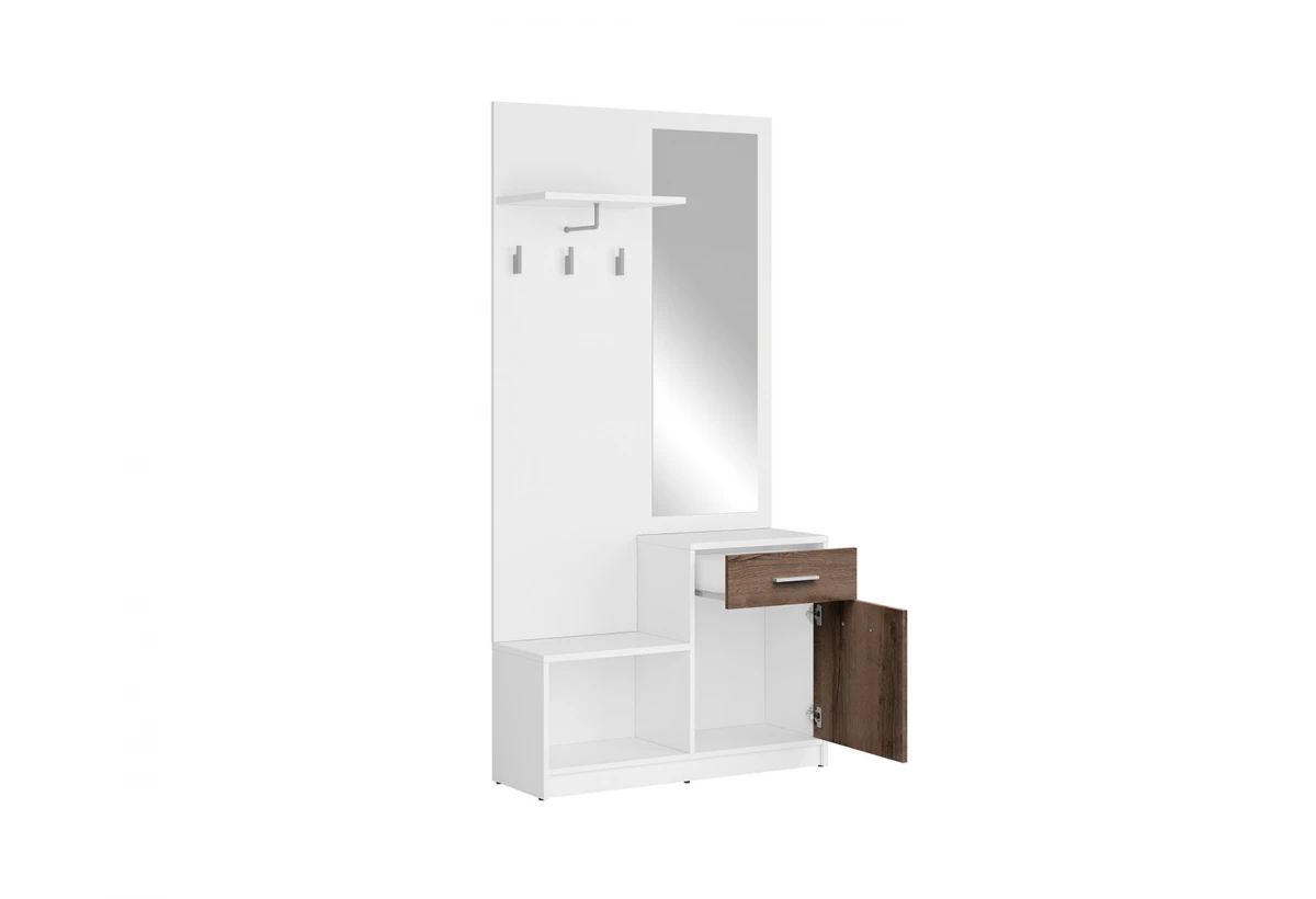 Портманто NEPO PLUS бяло / манастирски дъб