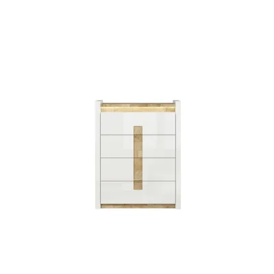 Скрин Аламейда с четири чекмеджета е изключително елегантна и практична мебел за обзавеждане на спалня. Шкафът е част от мебелна система ALAMEDA. Мебелите от тази колекция са изработени с голямо внимание към детайла и придават изящност и уют както на малки