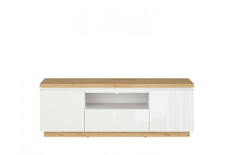 ТВ шкаф ERLA RTV2D1S дъб минерва / бял гланц ТВ шкаф ERLA RTV2D1S дъб минерва / бял гланц