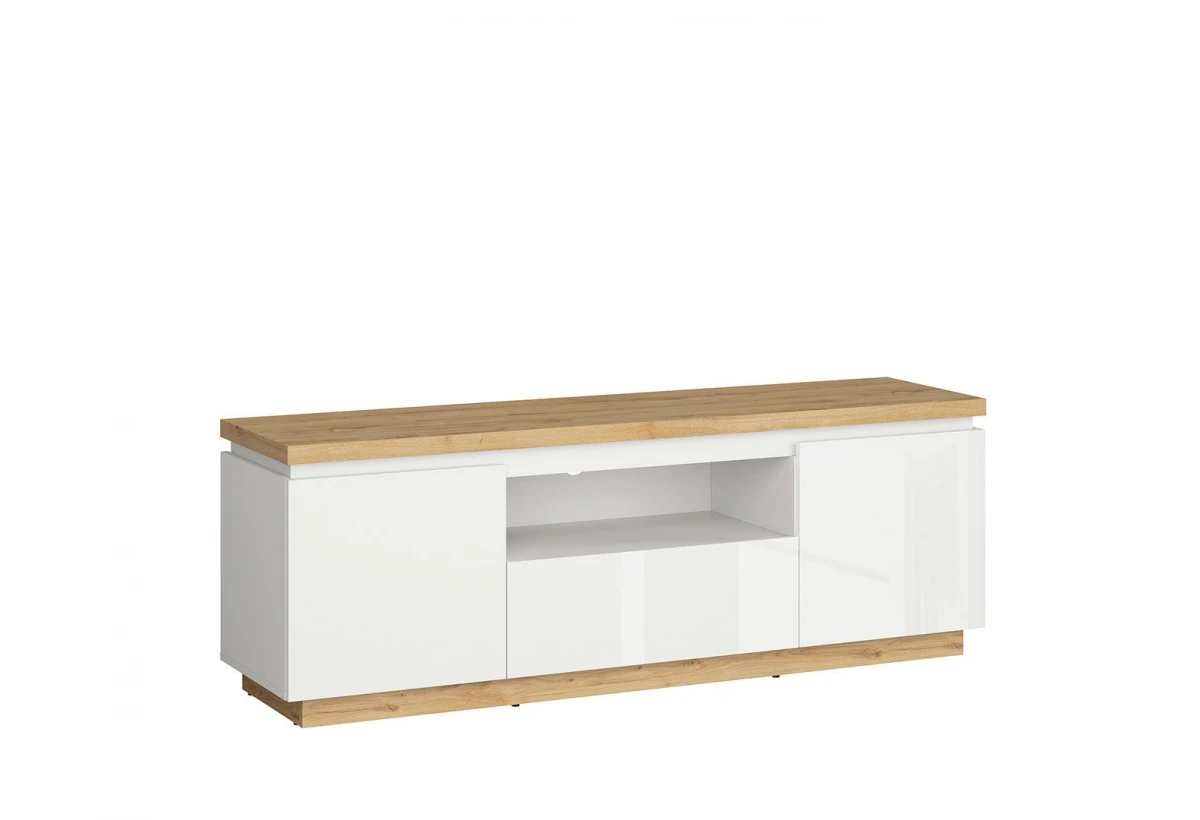 ТВ шкаф ERLA RTV2D1S дъб минерва / бял гланц
