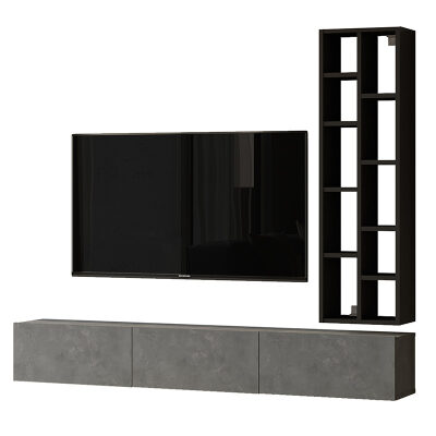 ТВ сет цвят цимент-черен