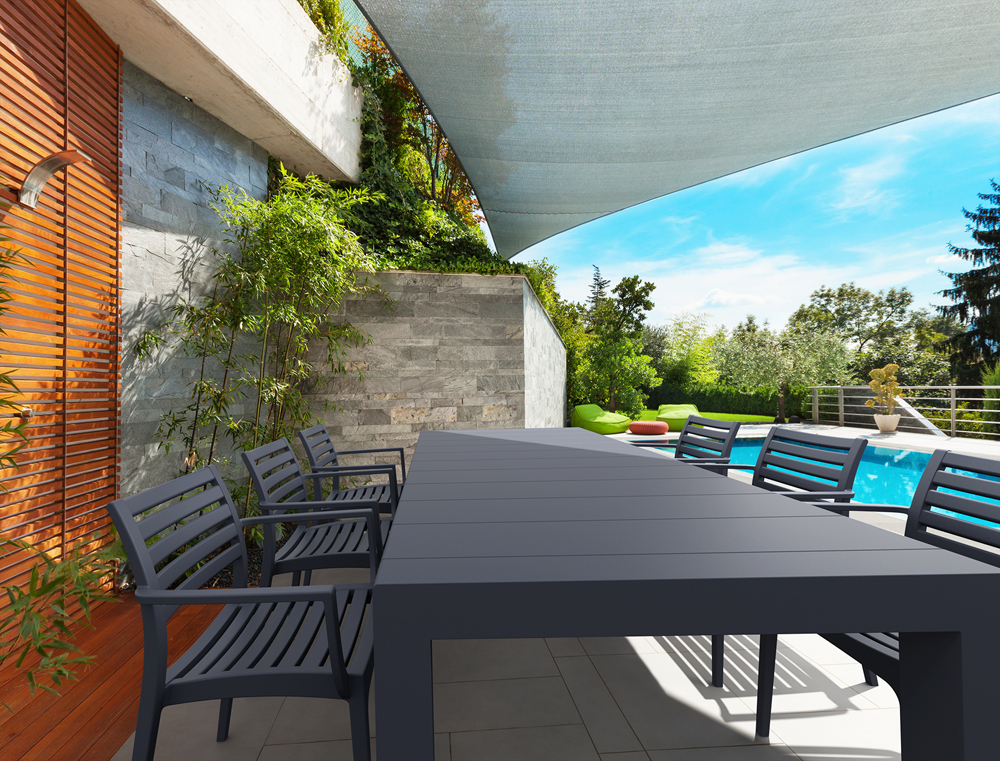 Пластмасова градинска разтегателна маса 180х220/100/75h черна