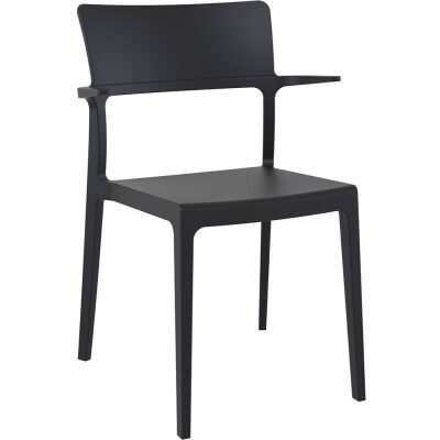 Модерен пластмасов стол черен