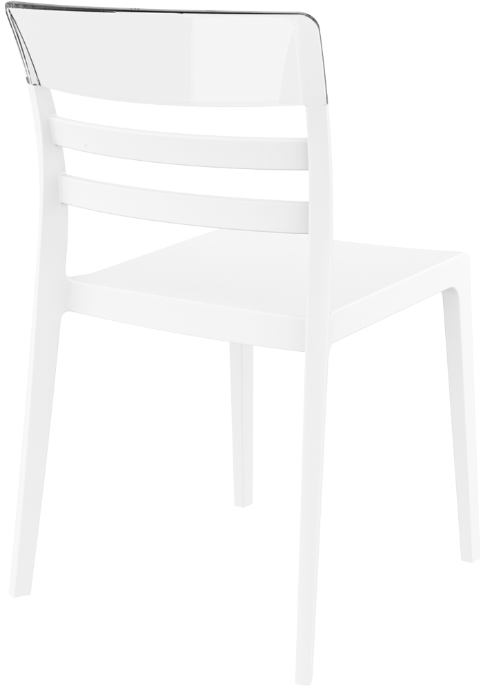 Пластмасов градински стол – прозрачен/ бял