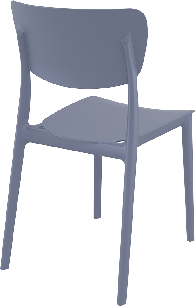 Пластмасов градински стол – полипропилен подсилен с фибро стъкло. тъмен сив