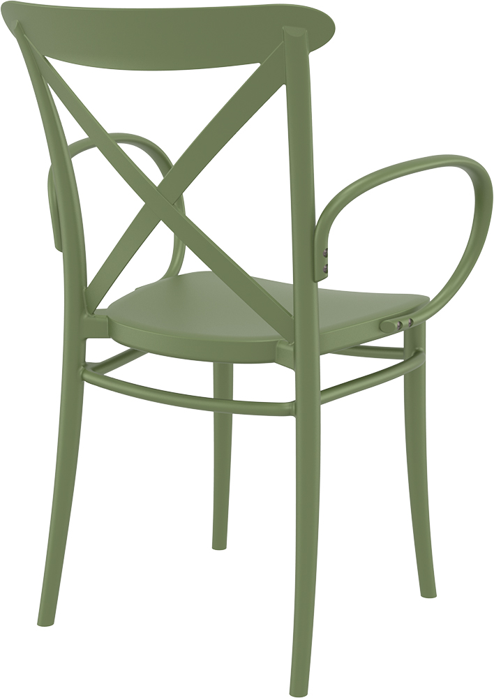 Пластмасов градински стол – полипропилен с фибро стъкло.  маслено зелен