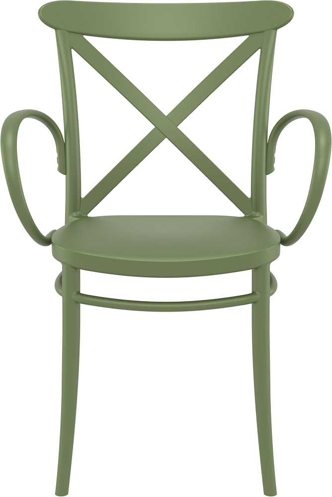 Пластмасов градински стол – полипропилен с фибро стъкло.  маслено зелен
