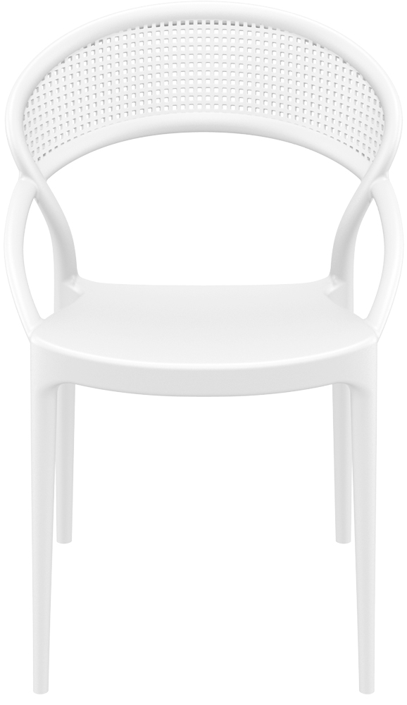 Пластмасов градински стол 54/56/82см –  полипропилен с фибро стъкло. бял