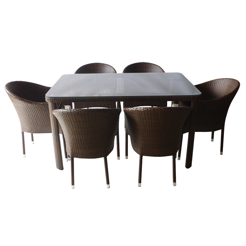 Ратанов комплект кафяв с възглавници