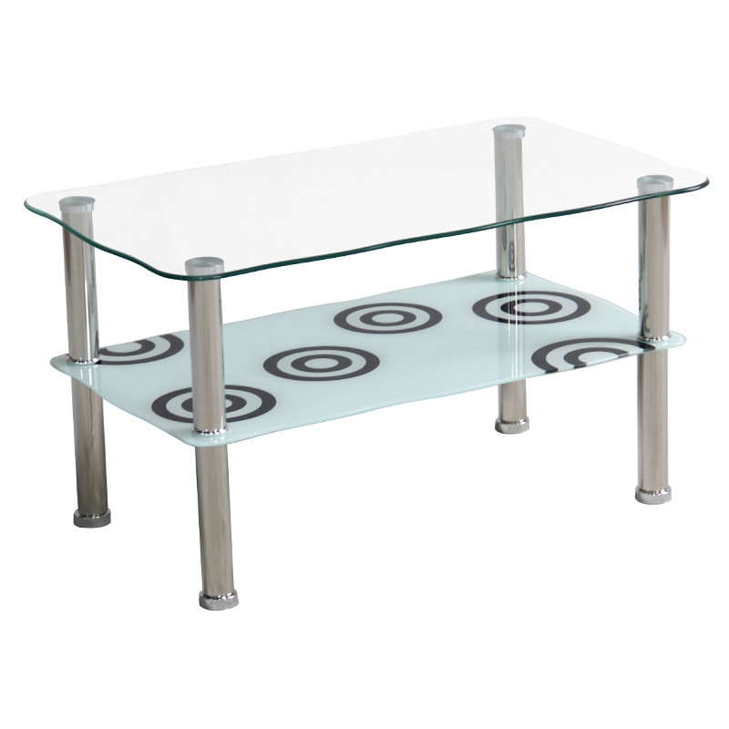 Холна маса  75/45/41h с бяло долно стъкло