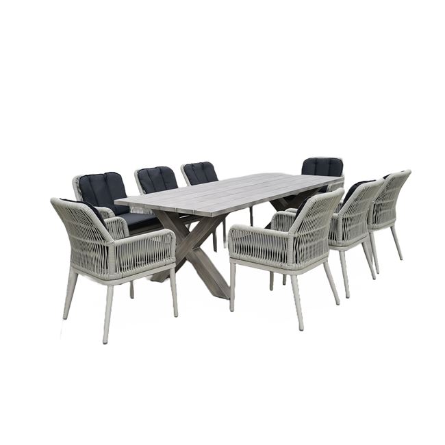 Градински комплект цвят антрацит-светло сив