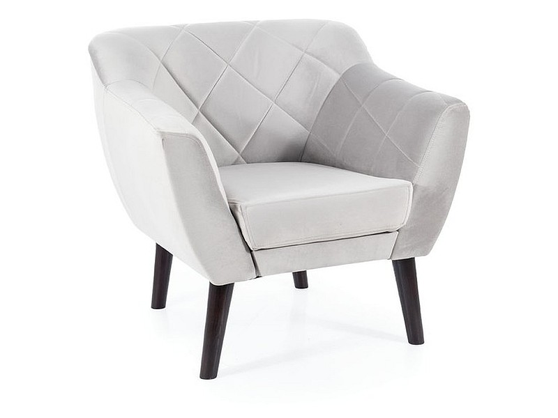 Кадифено кресло - венге/светло сиво