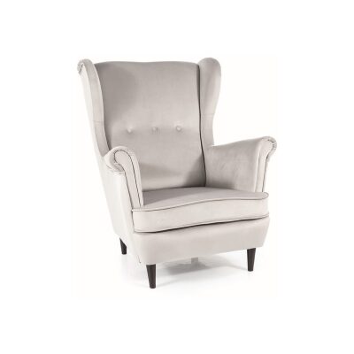 Кадифено кресло – светло сиво