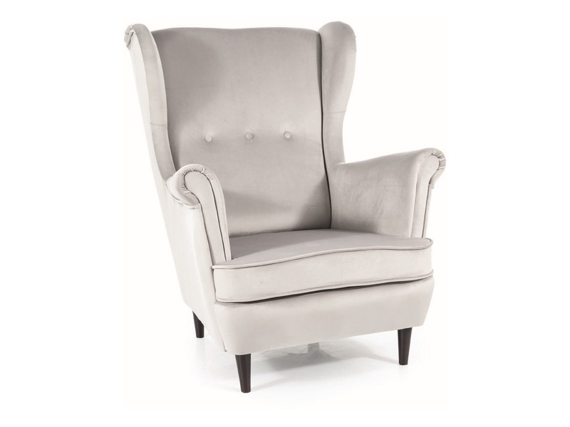 Кадифено кресло – светло сиво