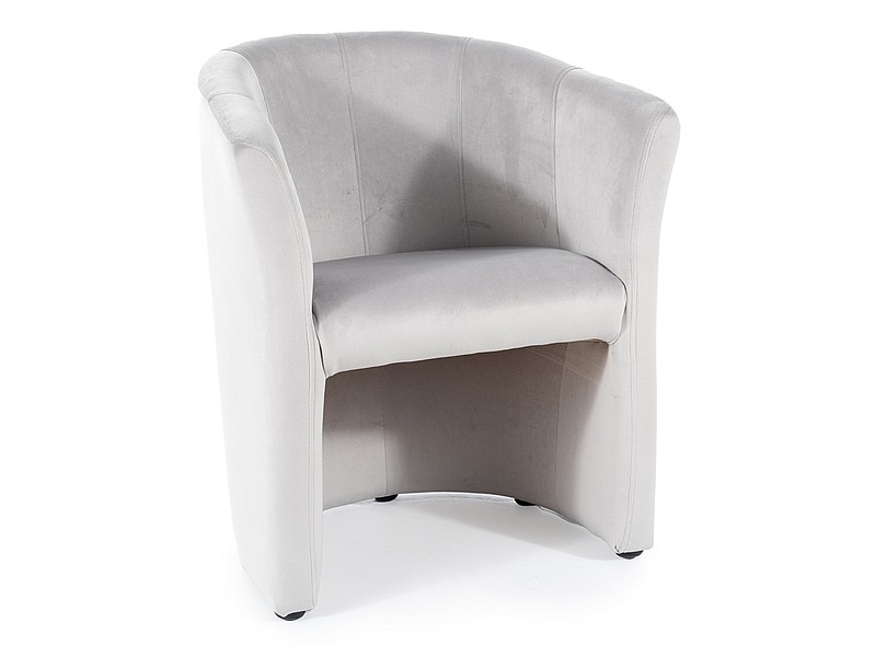 Кадифено кресло - светло сиво