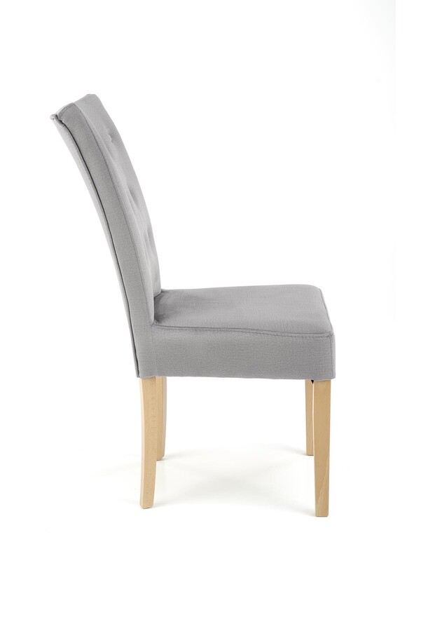 Велурен стол – сив/меден дъб