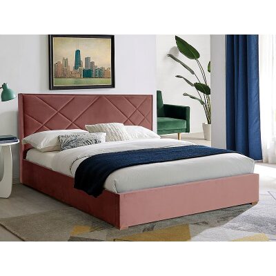 Легло с място за съхранение 140×200 – антично розово