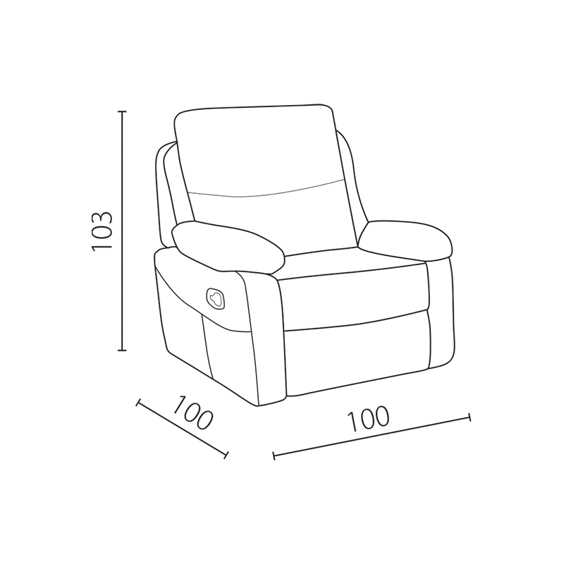 Фотьойл с електрически релакс механизъм – тъмносив