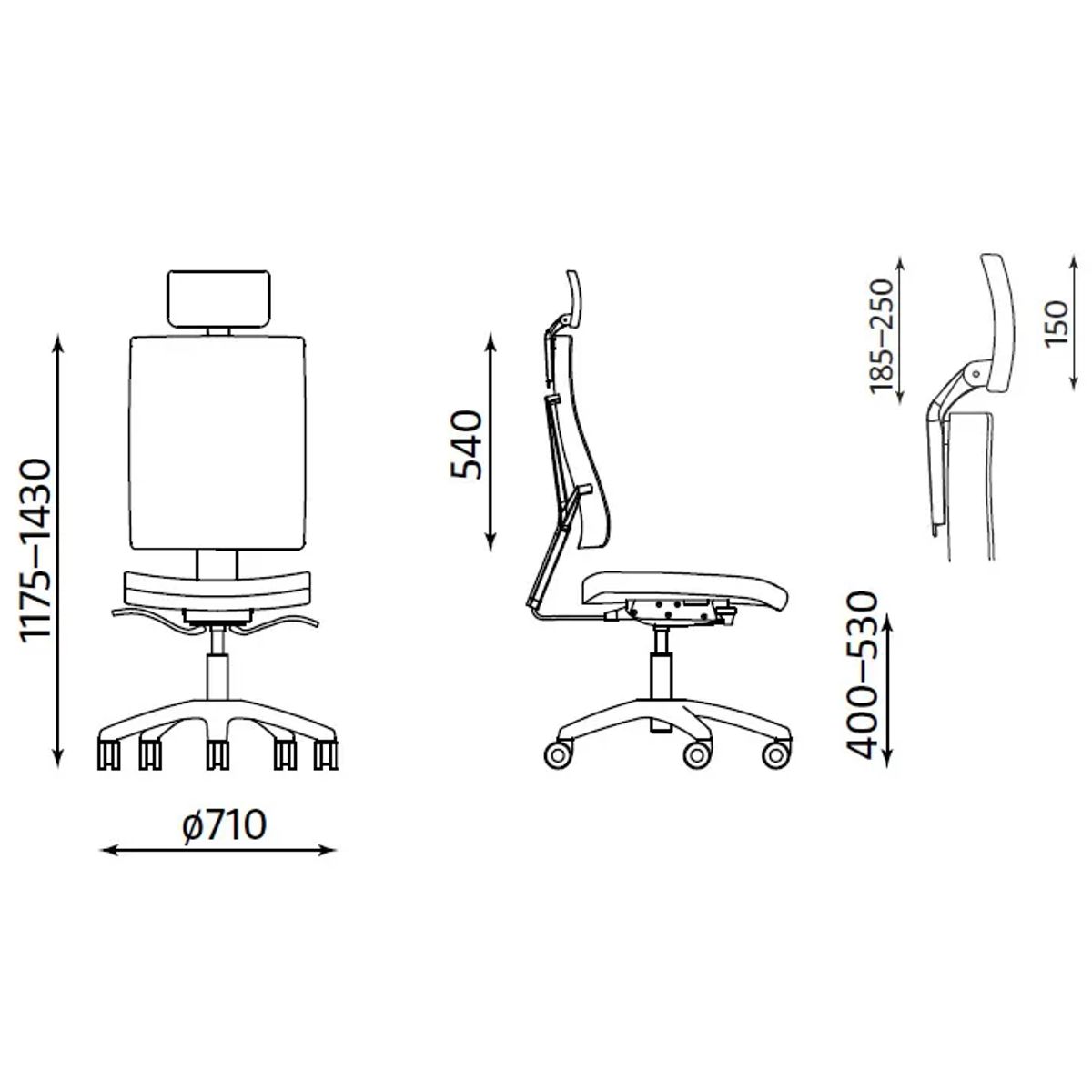Офис Стол – бял/черен