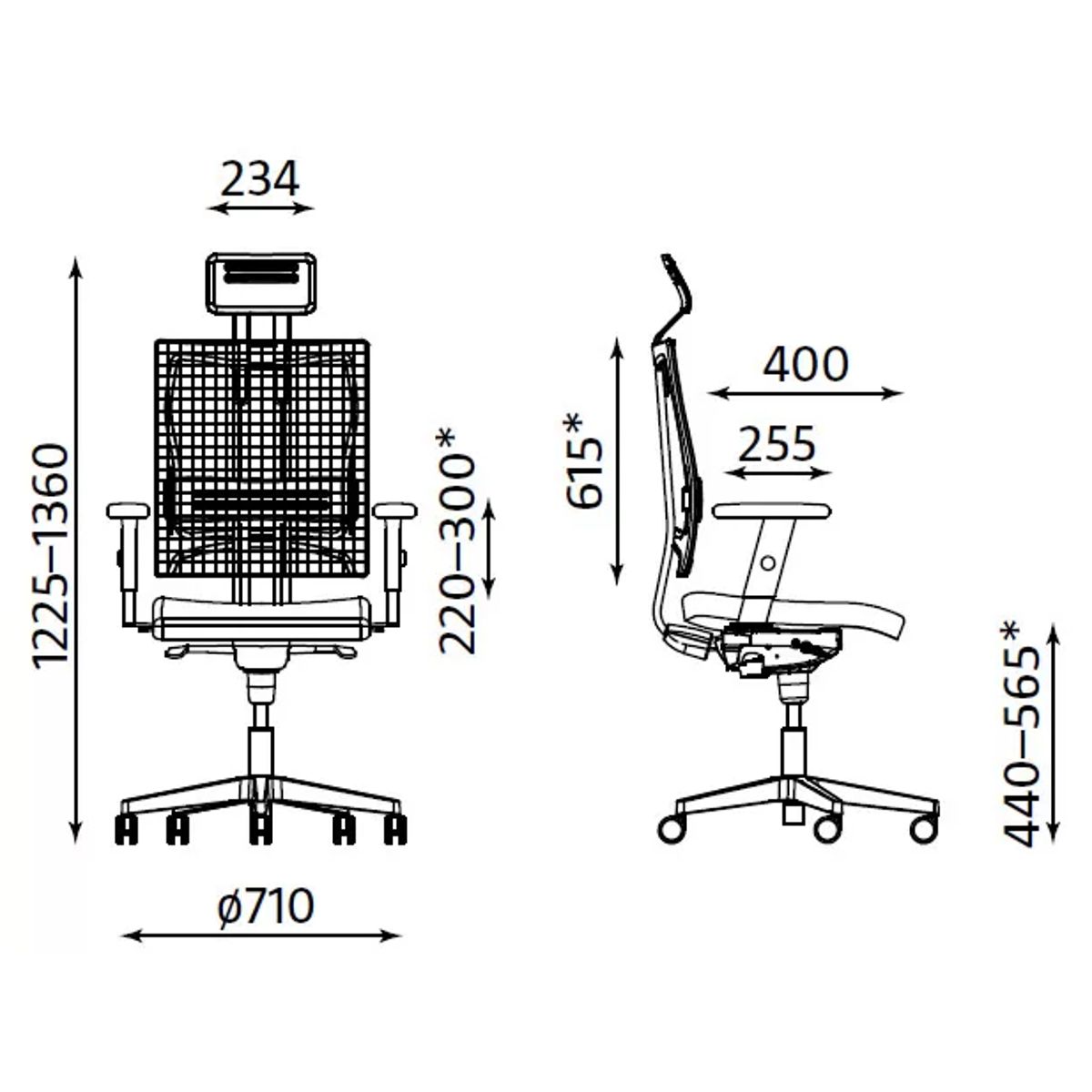Офис Стол – черен/бял