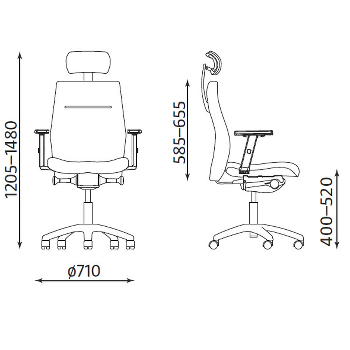 Офис Стол   – черен/зелен