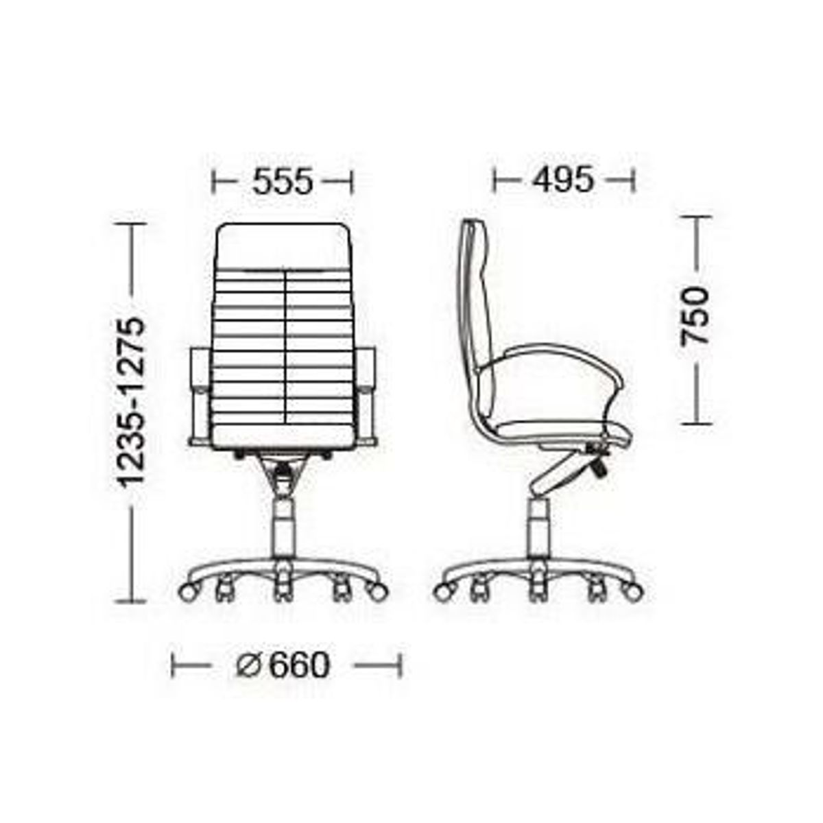 Офис Стол – черен/хром