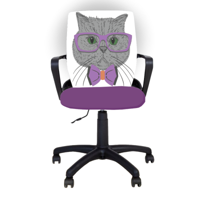 Офис Стол -  Fly Black Purple Cat