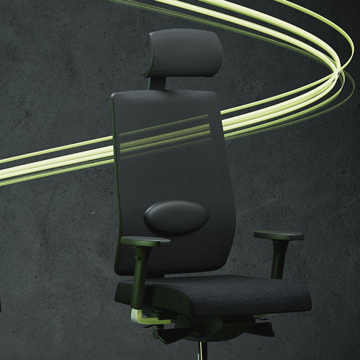 Офис Стол – черен/зелен