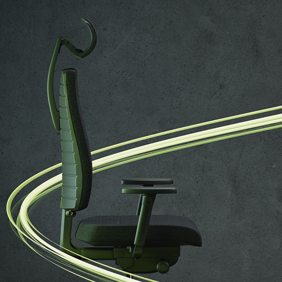 Офис Стол – черен/зелен