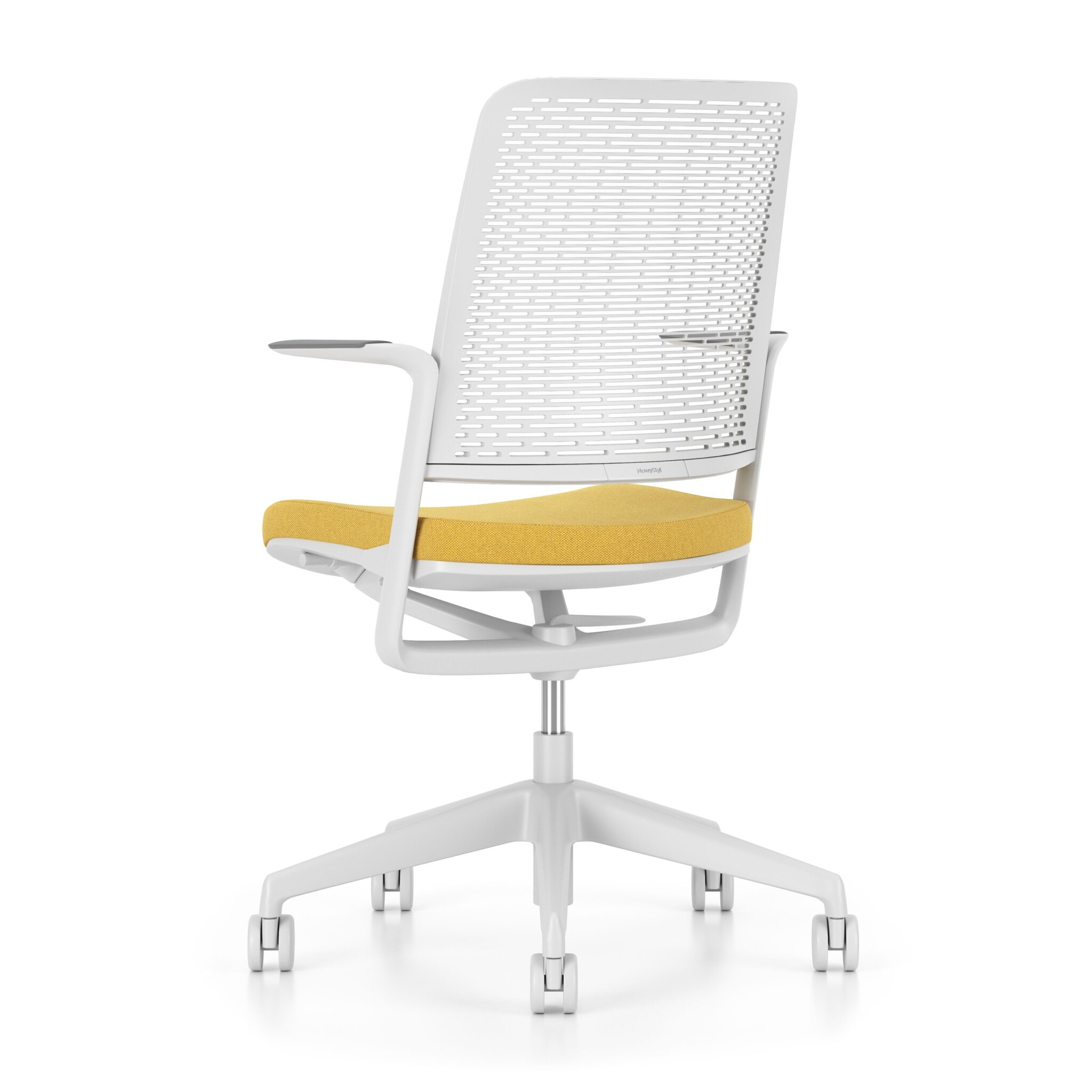 Офис Стол – бял/жълт