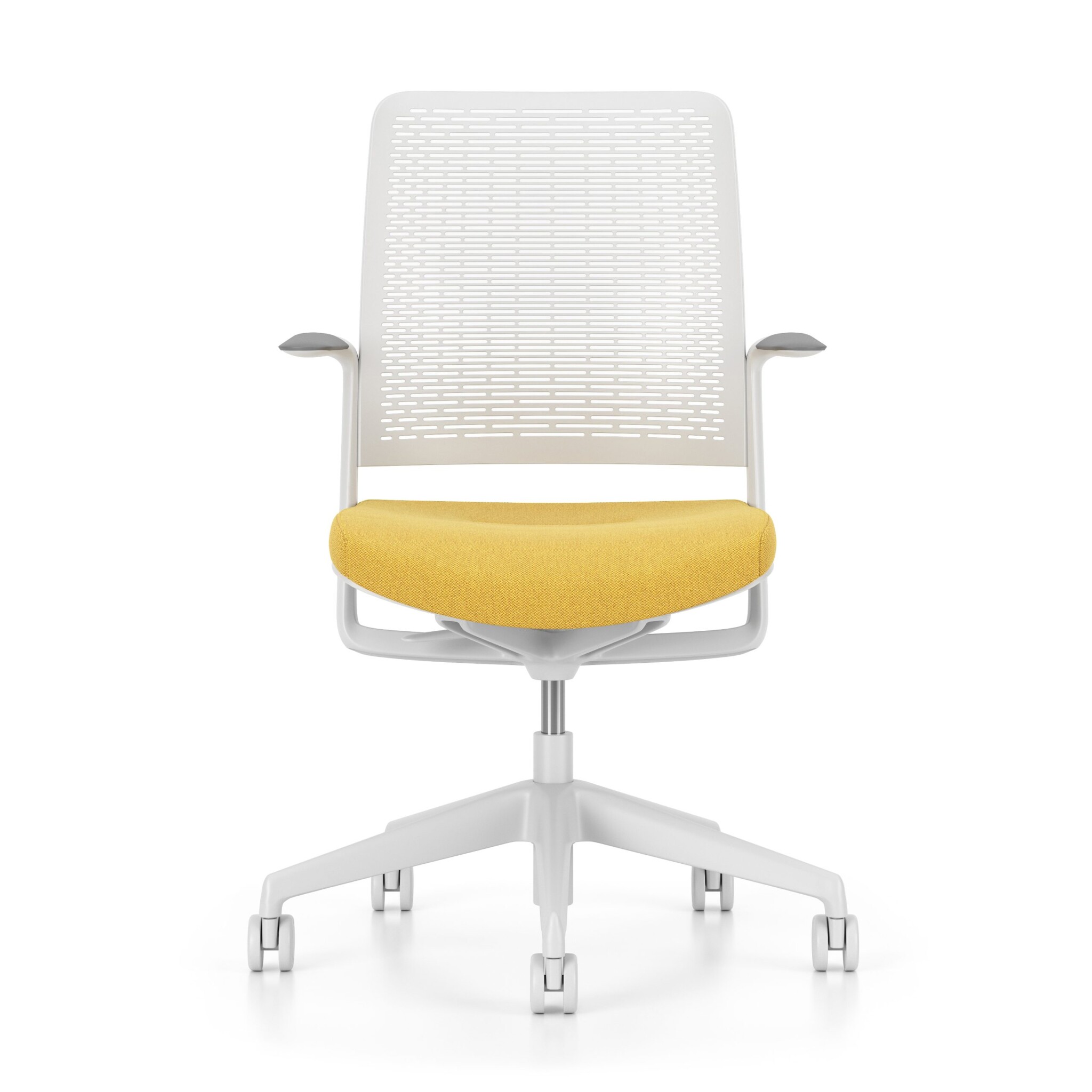 Офис Стол – бял/жълт