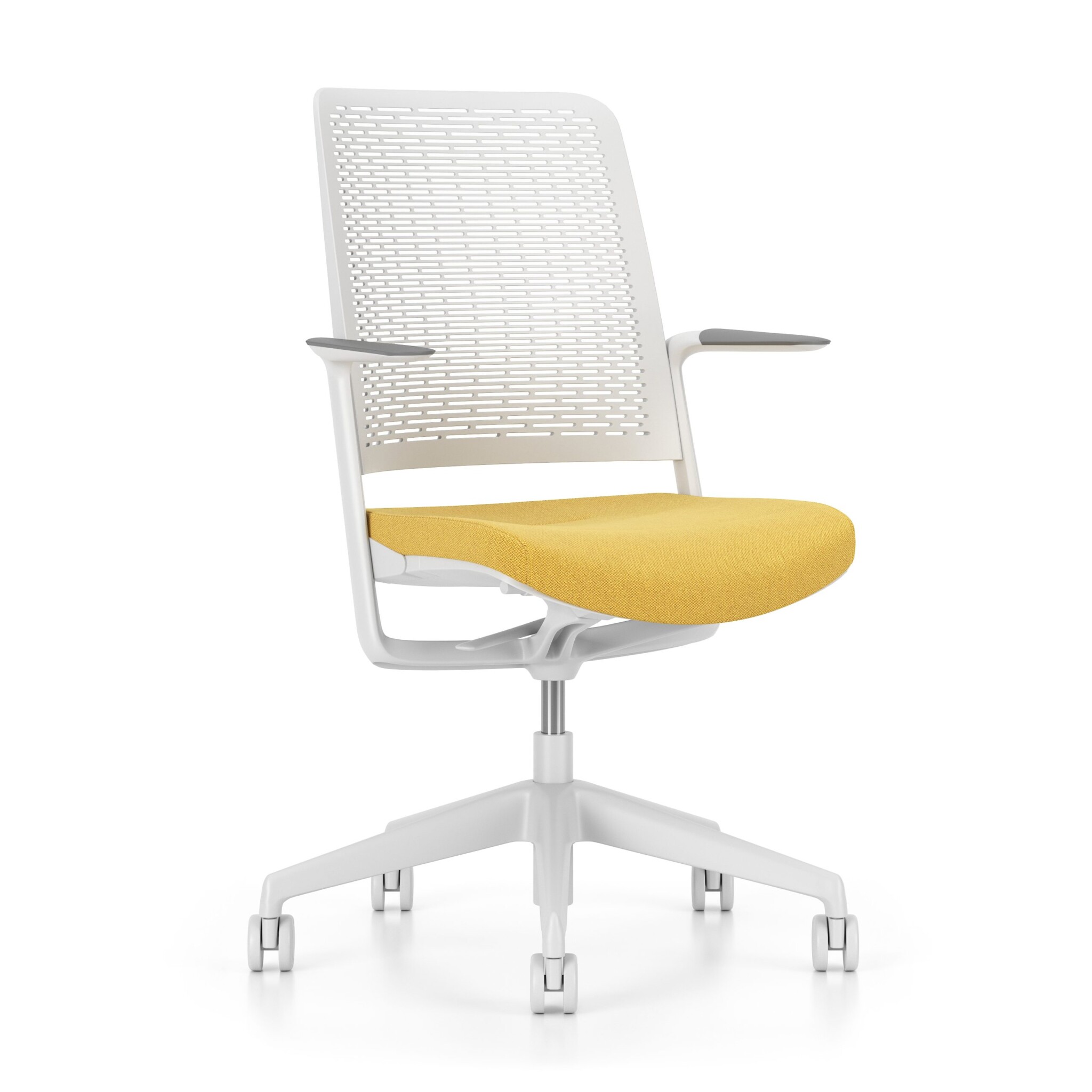 Офис Стол - WithME White Офис Стол – бял/жълт