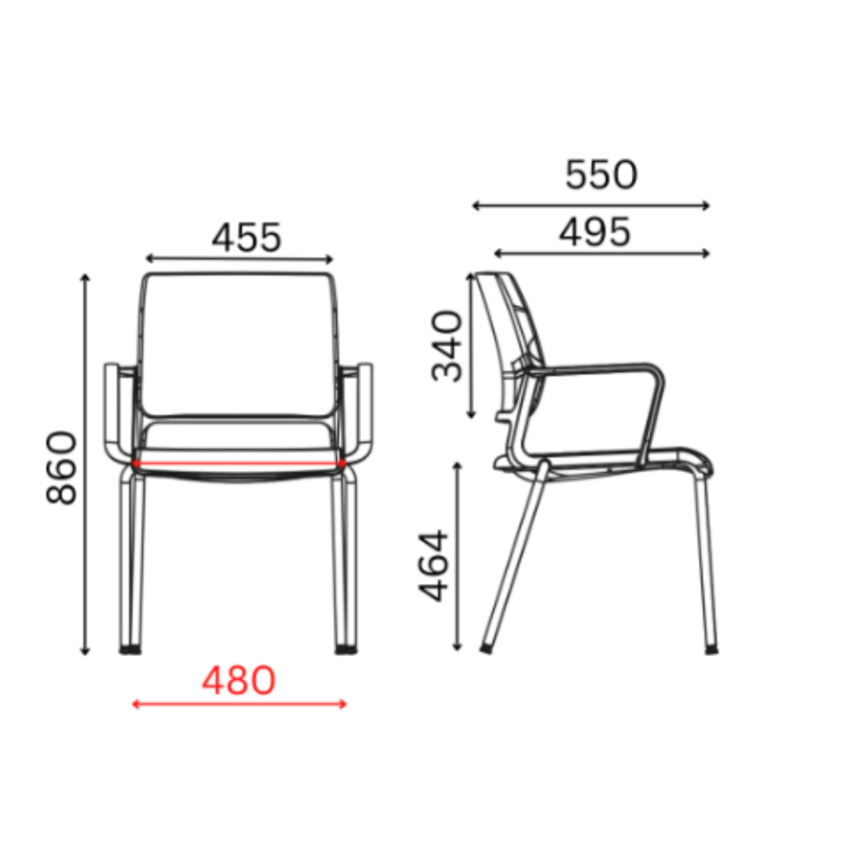 Посетителски стол   – син/